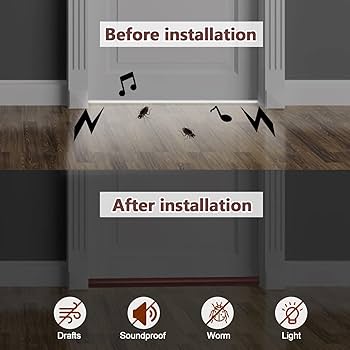 Brown 36 inch door bottom seal strip for blocking dust, drafts, insects, and AC air leakage