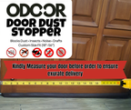 Illustration showing how to measure door width for a custom 18–56 inch door gap seal
